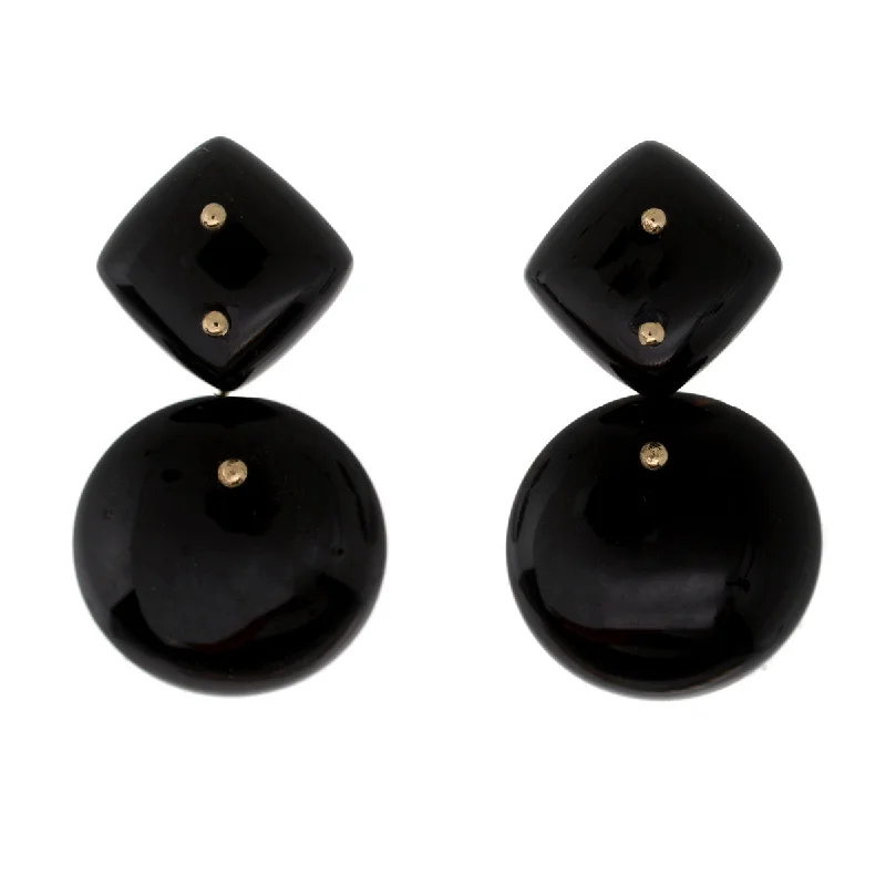 Women’s ear jackets-Mobile Earrings Onyx Small