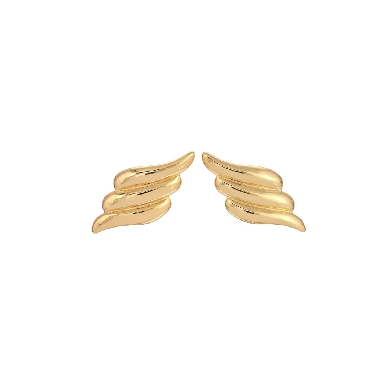 Women’s designer earrings-WING GOLD