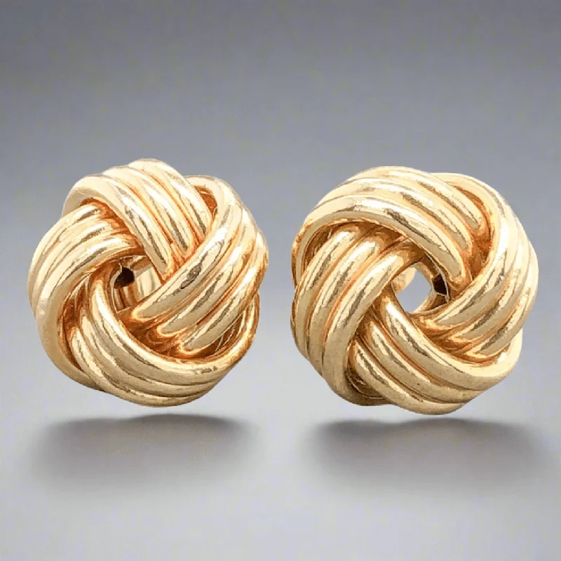 Women’s gold-plated earrings-14K Y Gold 11mm Lovers Knot Stud Earrings