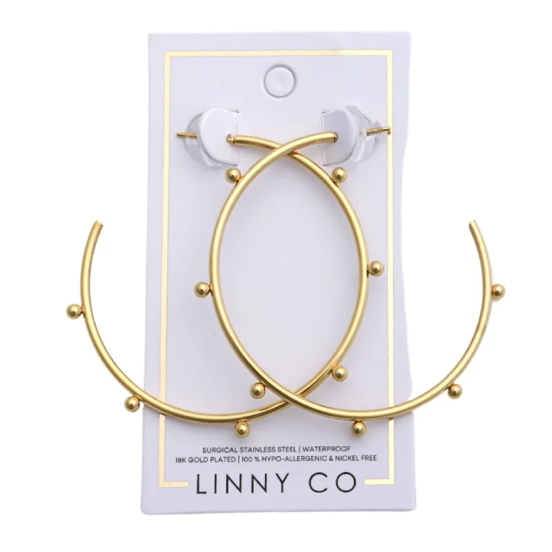 Women’s diamond cluster earrings-Linny Co | Lauren Gold Tone Large Hoop Earrings