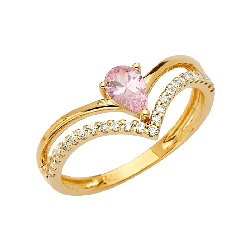 Women’s bridal rings-14KY Fancy CZ Ring