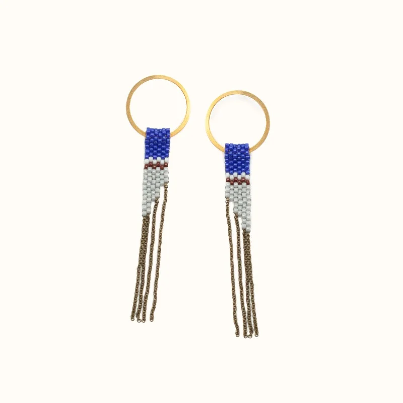 Women’s beaded earrings-Avant Earrings in Royal Blue