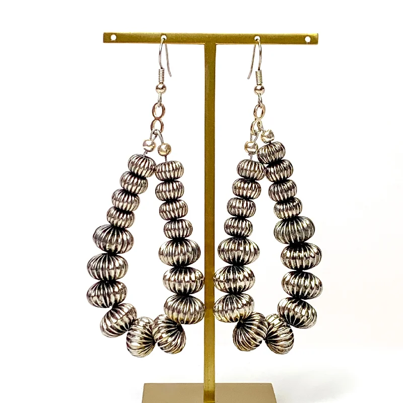 Women’s statement earrings-Party Till Sunday Silver Tone Beaded Teardrop Earrings