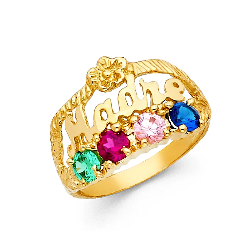 Women’s stackable gemstone rings-14K CZ MOTHERS RING