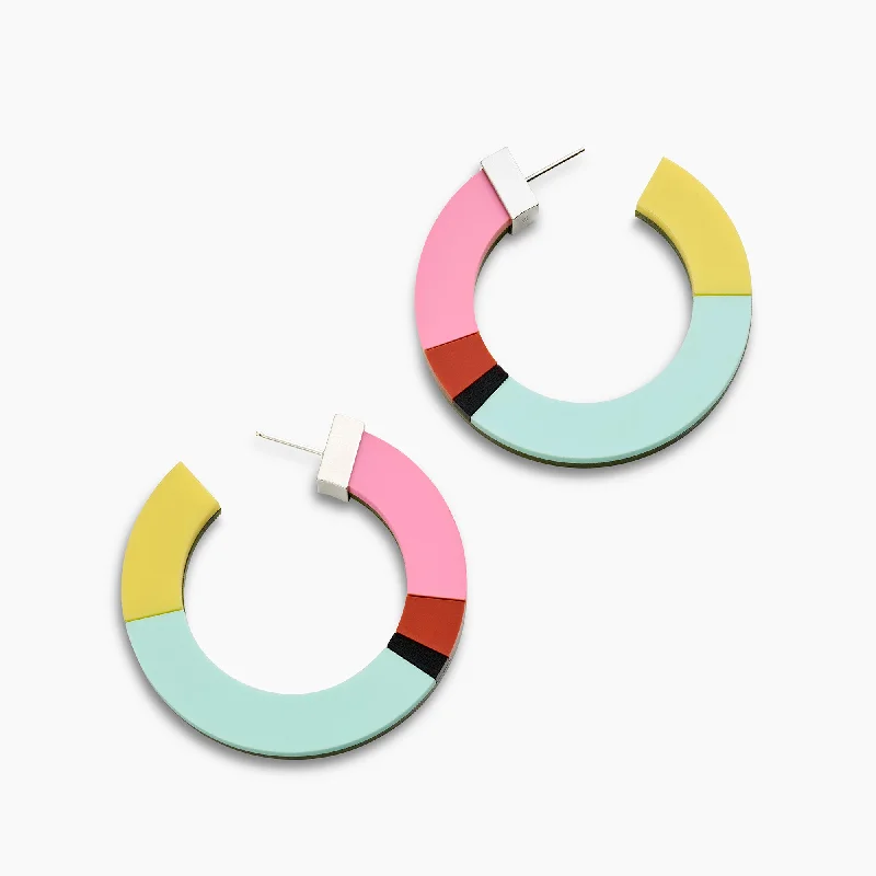 Women’s gemstone drop earrings-Zon hoop earrings