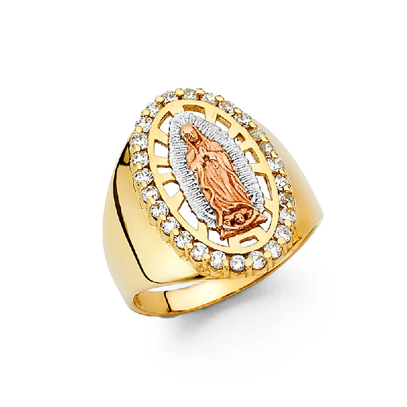 Women’s floral rings-14K Our Lady of Guadalupe Men's Ring