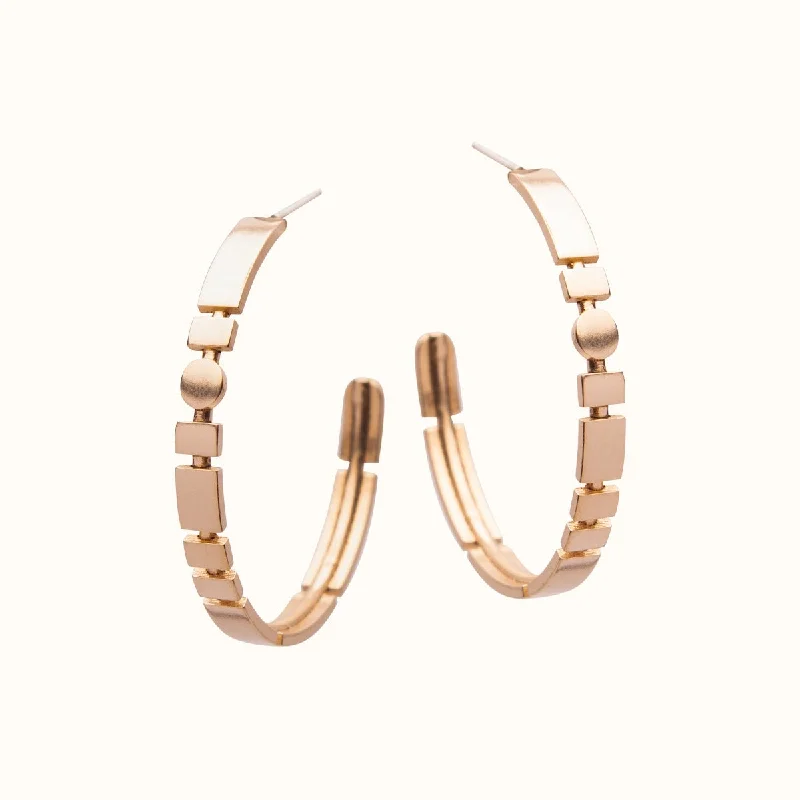 Women’s hoop gold earrings-Leviga hoop earrings