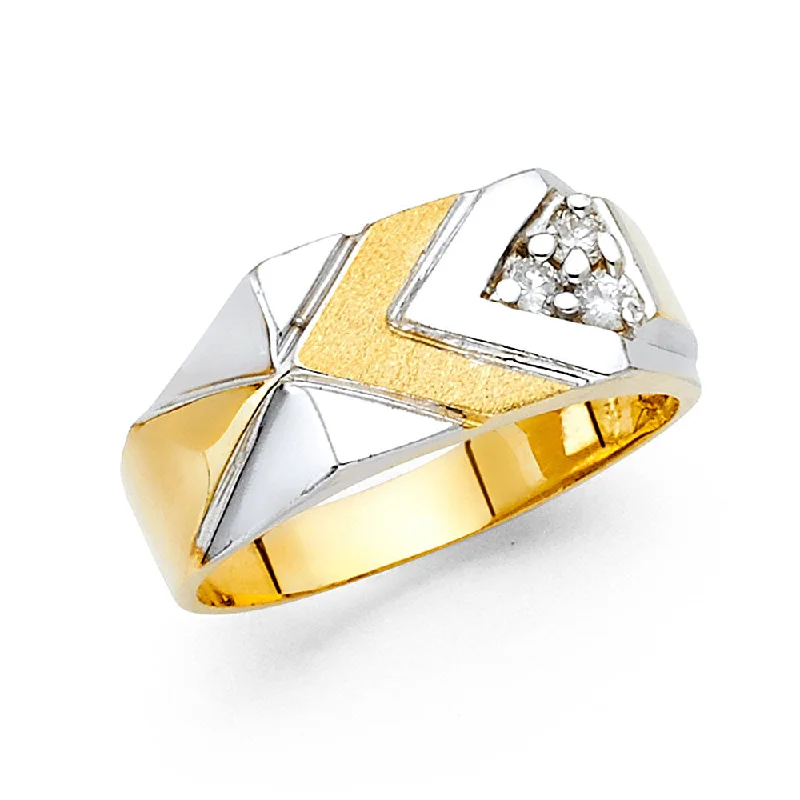 Women’s classic rings-14K CZ MENS RING