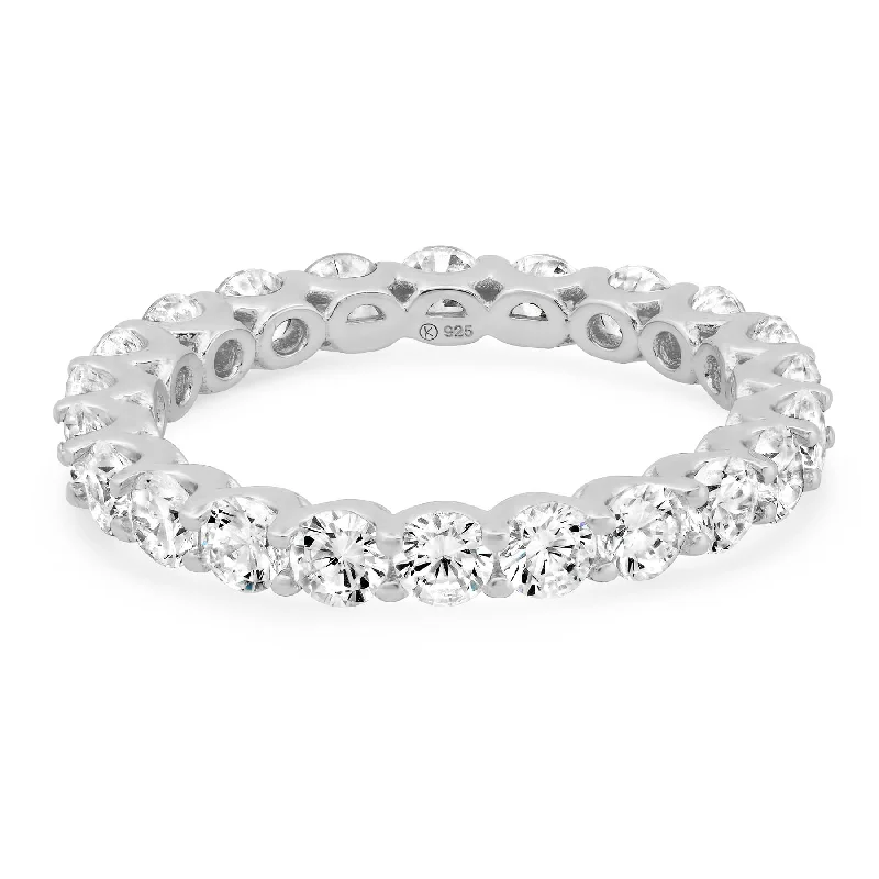 Women’s birthstone rings-ROUND ETERNITY RING, SILVER