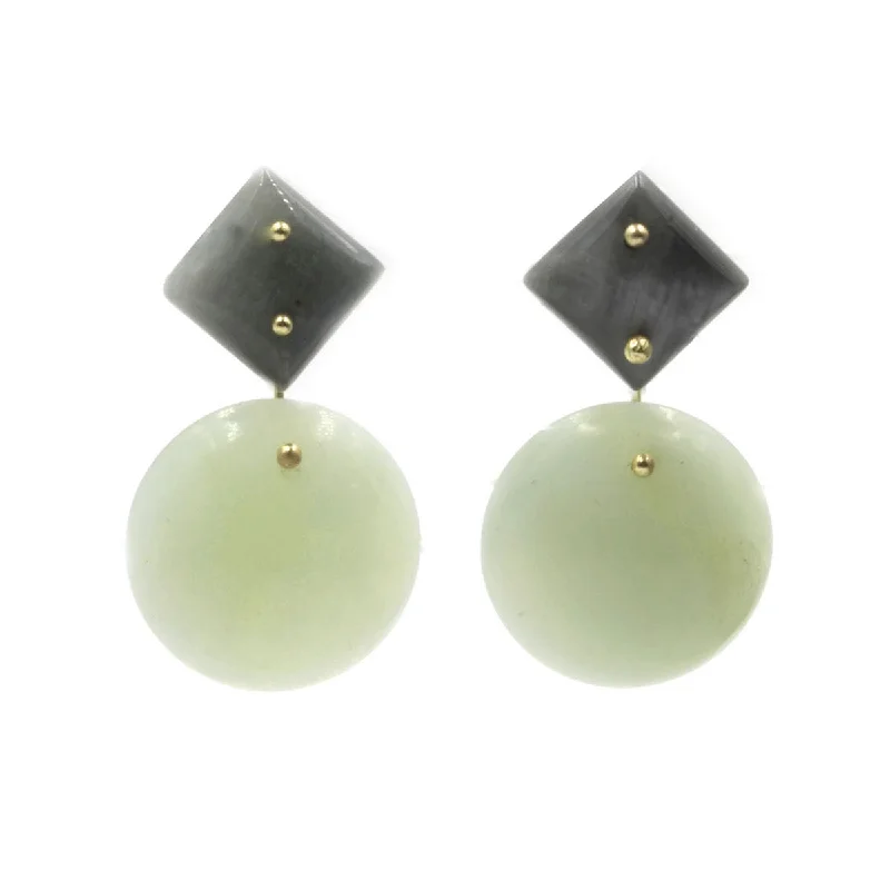 Women’s hoop gold earrings-Mobile Earrings Chrysoberyl Jade