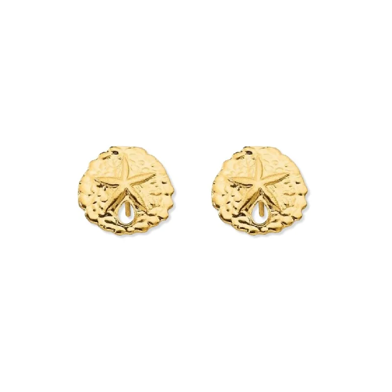 Women’s sterling silver earrings-Sand Dollar Stud Earrings