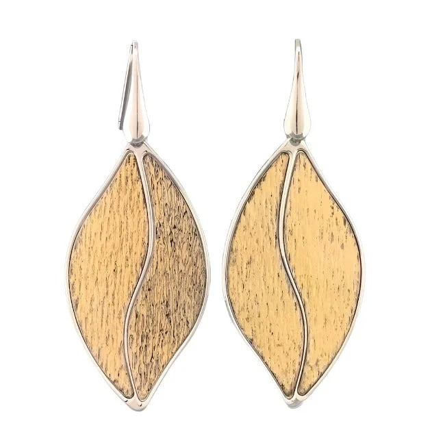 Women’s drop hoop earrings-YGP Sterling Leaf Dangle Earrings