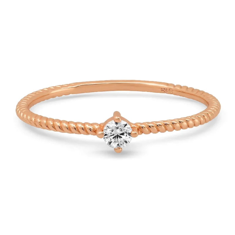 Women’s adjustable rings-TWIST RING, ROSE GOLD