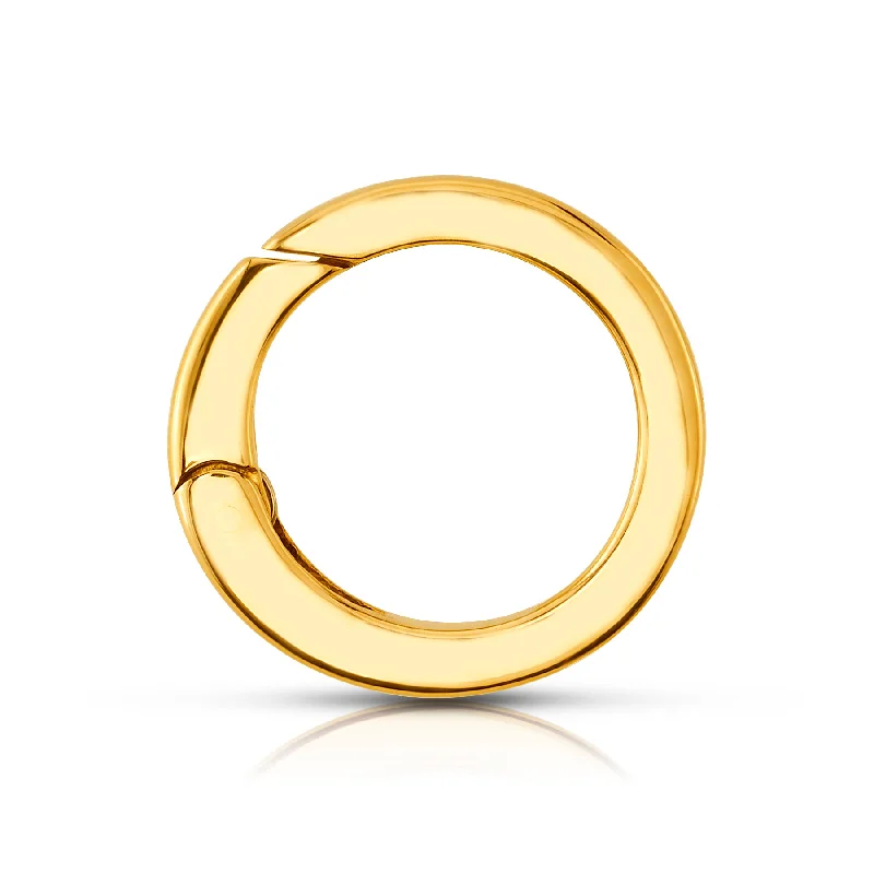 Women’s promise rings for her-GOLD SPRING PUSH CIRCLE CONNECTOR, 14KT GOLD