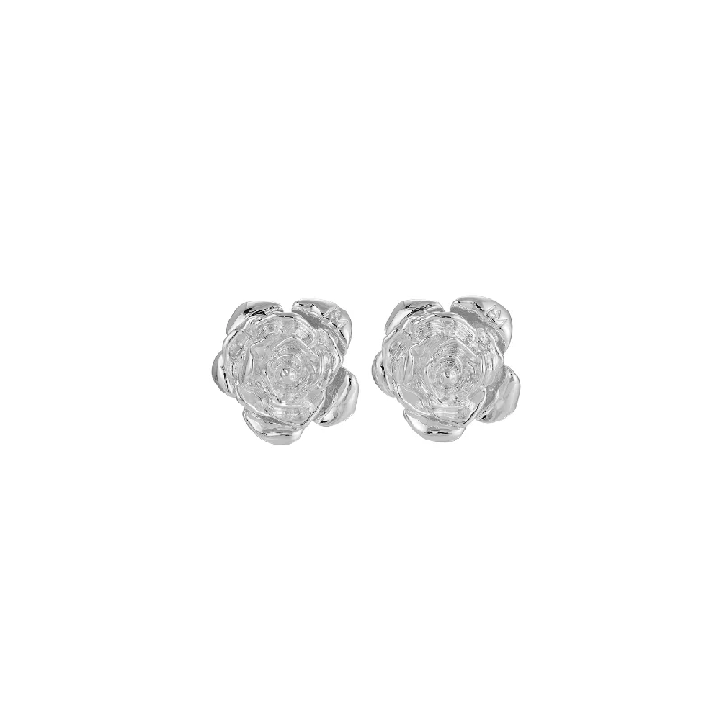 Women’s crystal drop earrings-PETAL SILVER