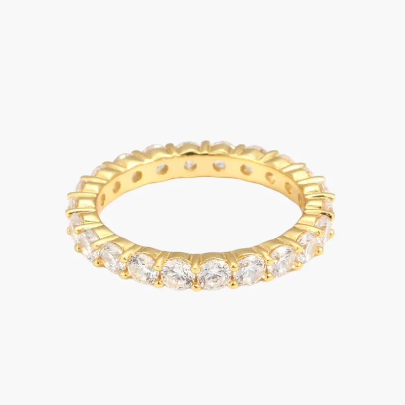 Women’s bold rings-S925 Eternity Ring 3MM (Gold)