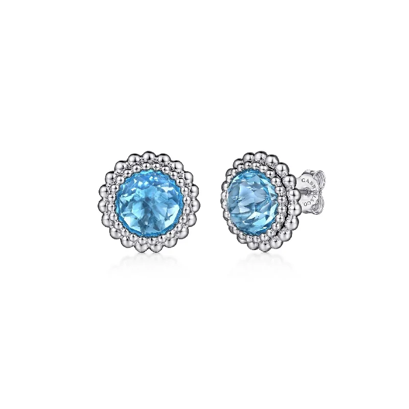 Women’s fashion earrings-SS Swiss Blue Topaz Earrings