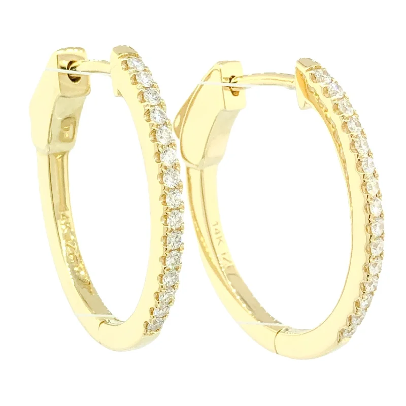 Women’s white gold earrings-14K Y Gold 0.38ctw Diamond Hoop Earrings