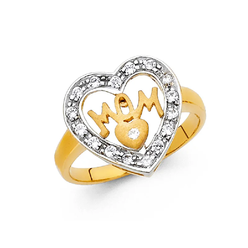 Women’s romantic rings-14K CZ MOTHERS RING