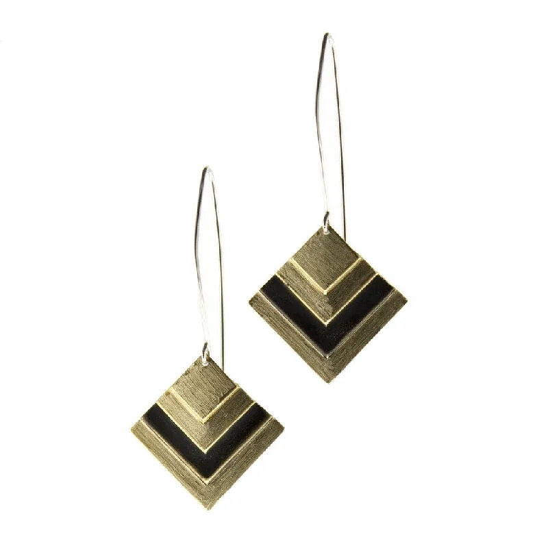 Women’s geometric earrings-Black Root earrings