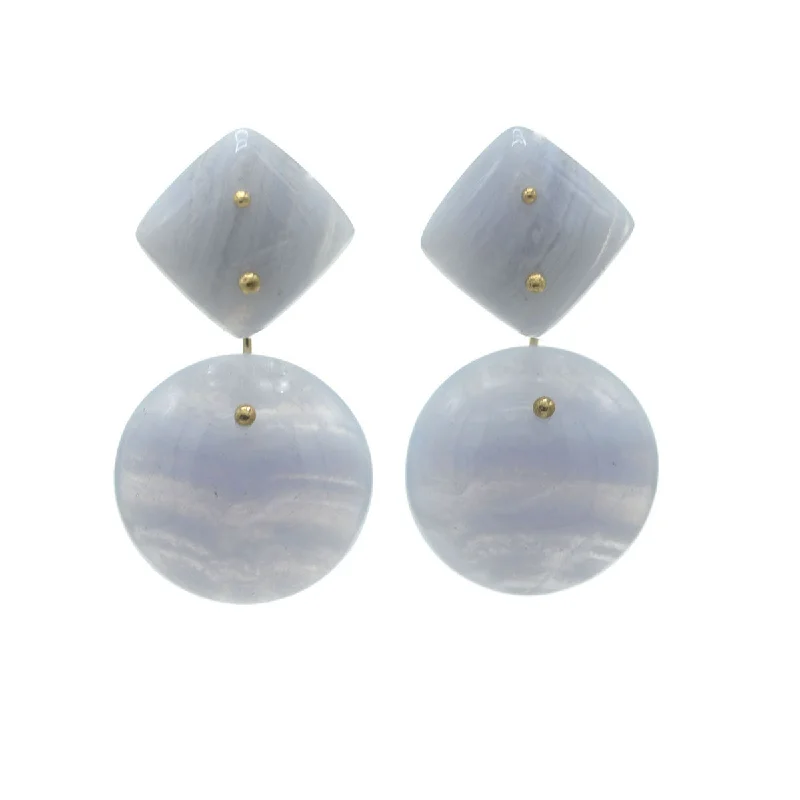 Women’s infinity earrings-Mobile Earrings Double Lace Agate