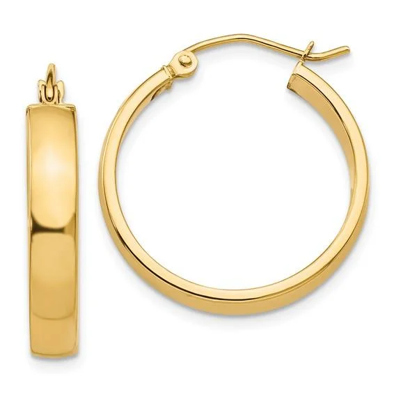 Women’s sterling silver hoop earrings-14K Y  Gold  Square Hoop Earrings 2.5grms