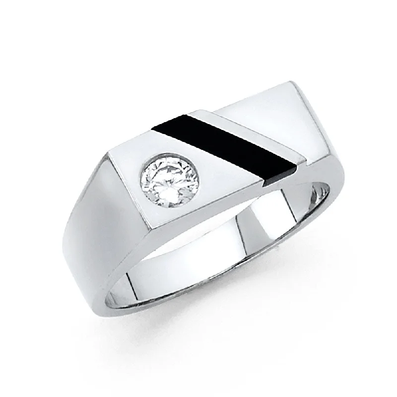 Women’s anniversary diamond rings-14K ONYX MENS RING