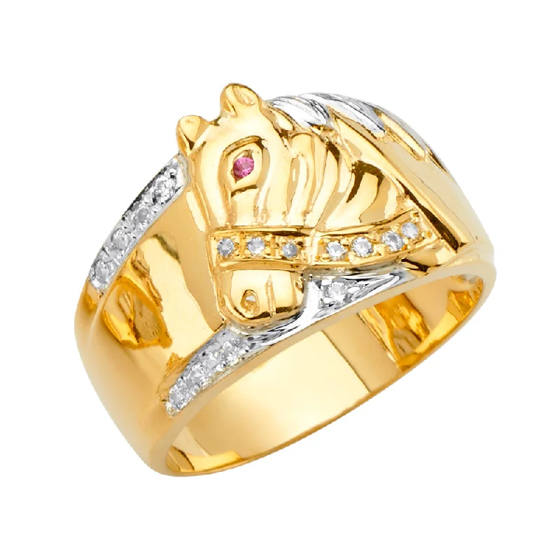 Women’s promise rings-14K Horse Men's CZ Ring