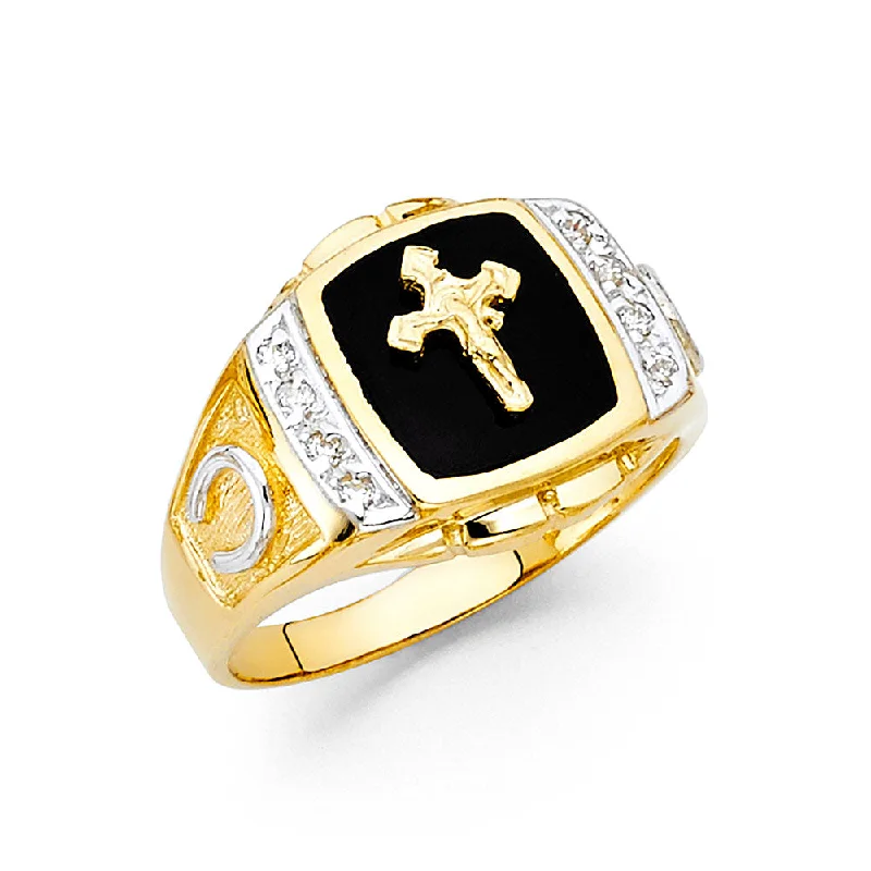 Women’s matching rings-14K ONYX CROSS MENS RING