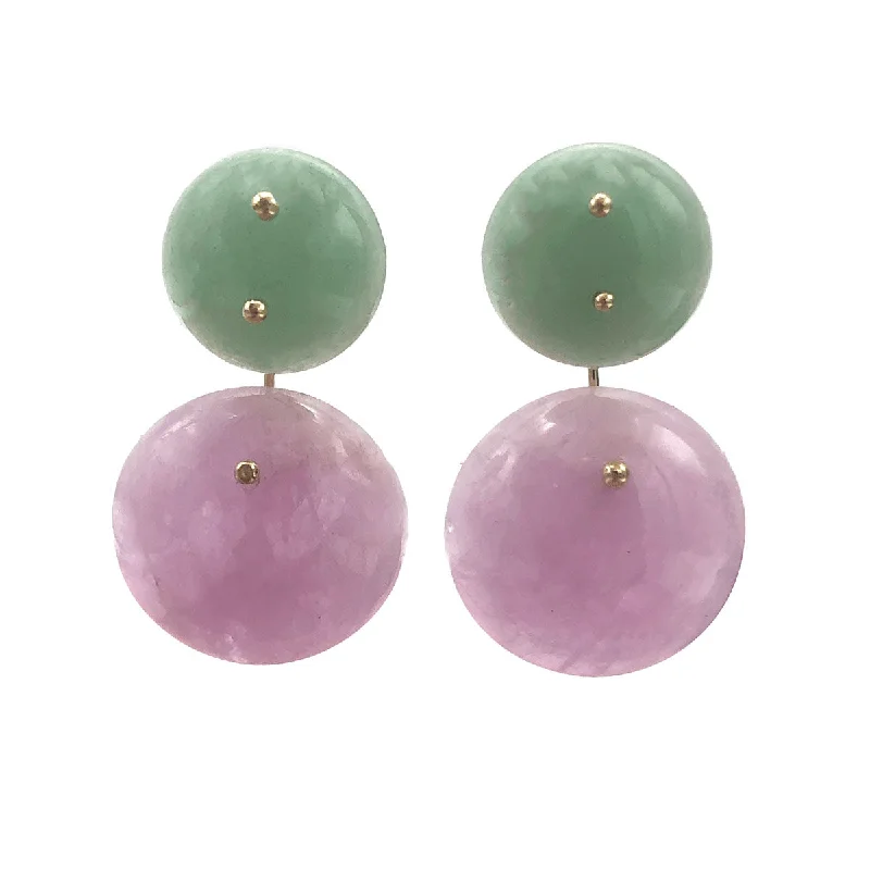 Women’s adjustable earrings-Mobile Earrings Aventurine Kunzite