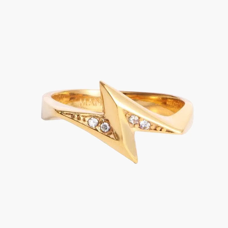 Women’s wedding band sets-Zeus Ring - Gold