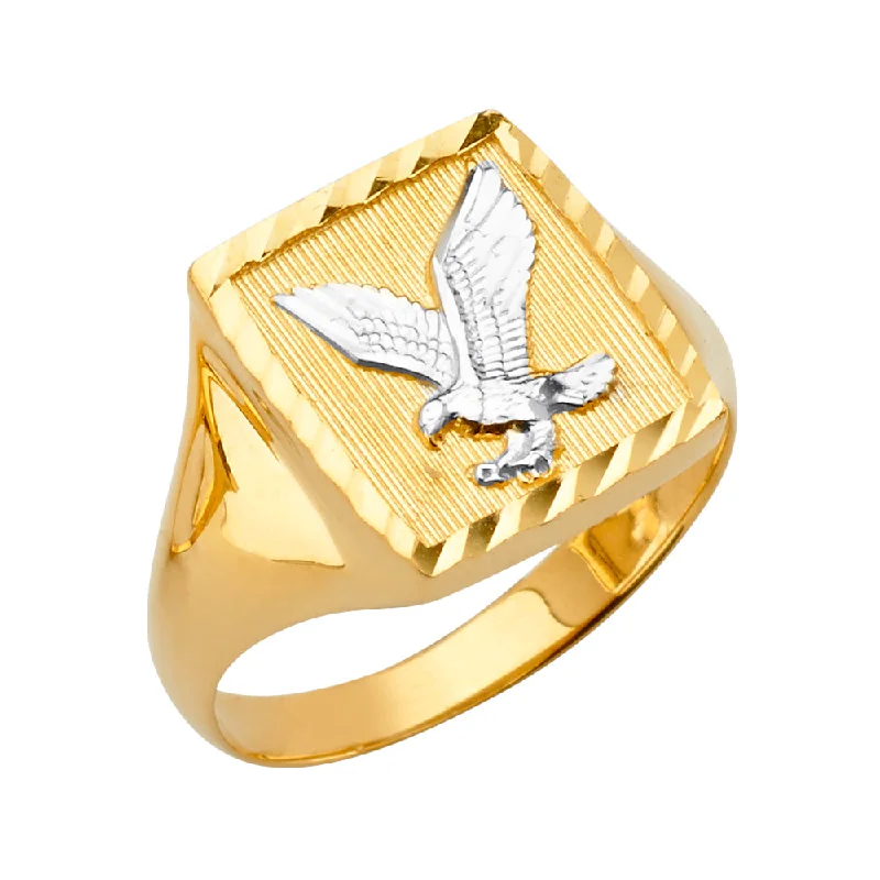 Women’s engagement rings-14K Men's Ring Eagle