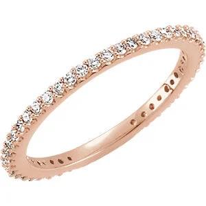 Women’s two-tone rings-14K Rose 1/3 CTW Diamond Stackable Ring Size 7