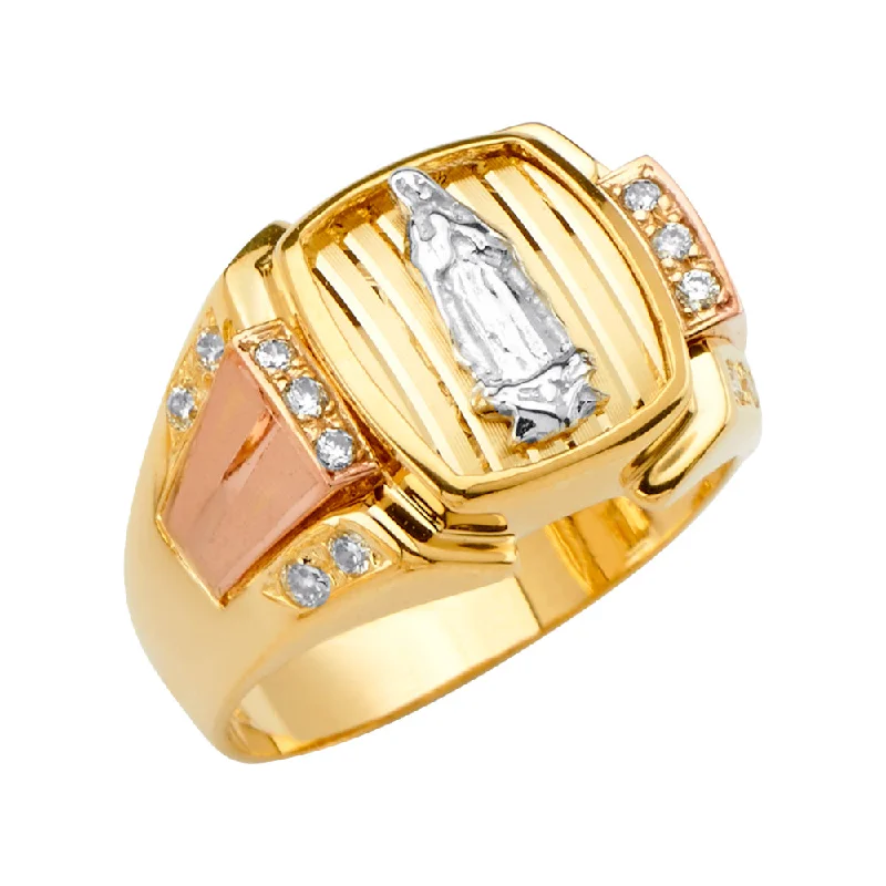 Women’s anniversary diamond rings-14K Guadalupe Men's CZ Ring