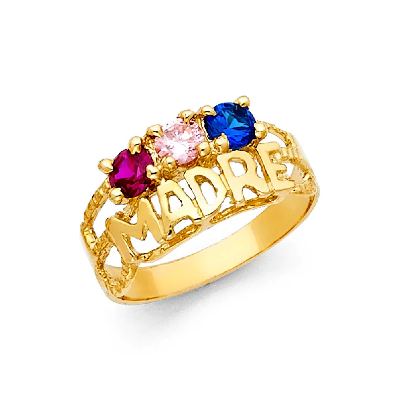 Women’s trendy rings-14K CZ MOTHERS RING