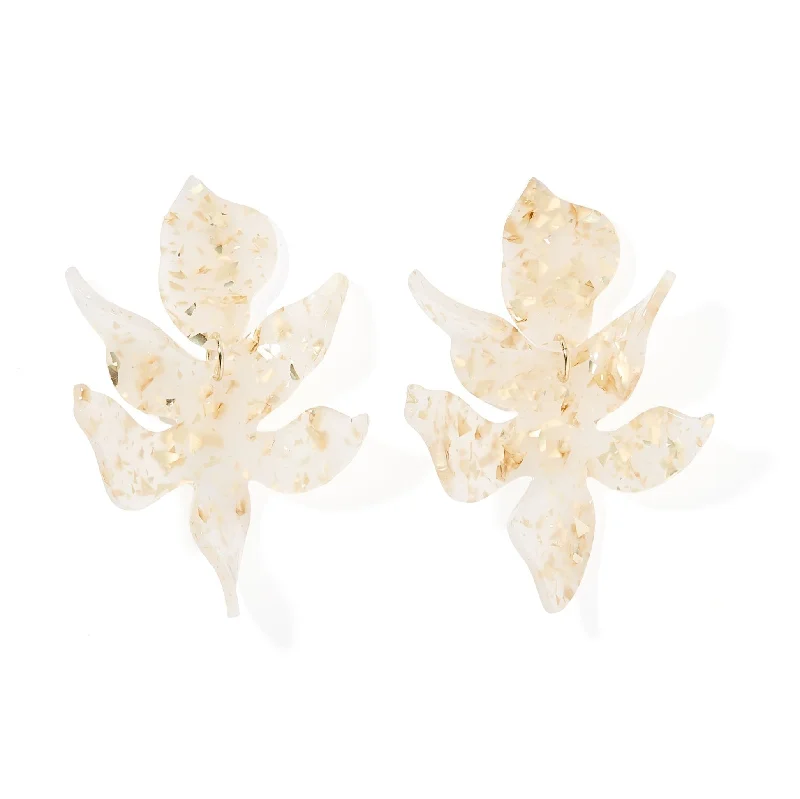 Women’s bridal earrings-Linny Co | Flora Drop Earrings in Gold Confetti