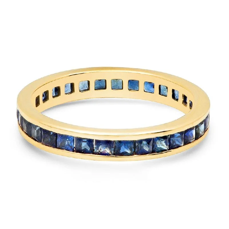 Women’s romantic rings-CHANNEL SET RING, BLUE SAPPHIRE