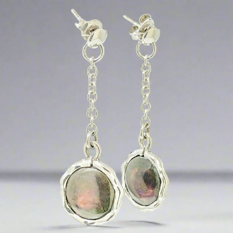 Women’s celestial earrings-SS Moonlight Mother of Pearl Dangle Earrings