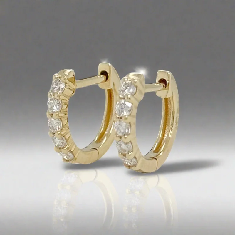 Women’s stud diamond earrings-14K Y Gold 0.30ctw H/SI2 Small Diamond Hoop Earrings