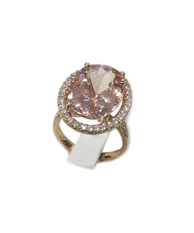 Women’s ruby rings-14k Rose Gold Morganite Ring