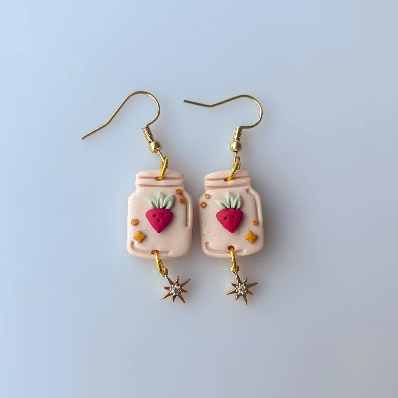 Women’s fashion earrings-STRAWBERRY JAR EARRINGS