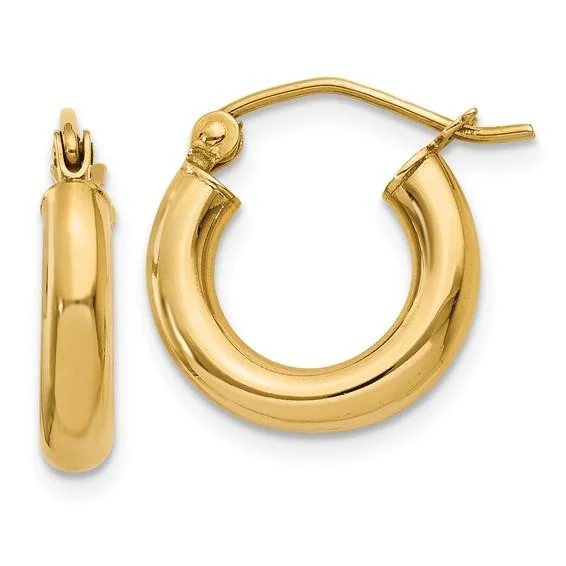 Women’s luxury earrings-14K Y Gold 3mm Hoop Earrings