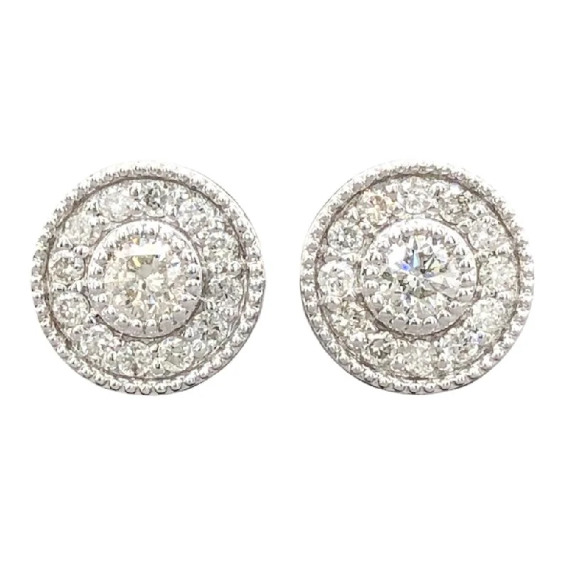 Women’s chandelier earrings-14K W Gold .37cttw Round Diamond Earrings