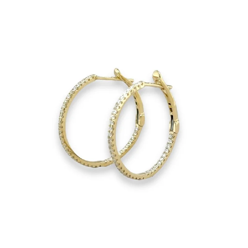 Women’s gemstone earrings-14K Y Gold 0.50ctw I/SI1 Diamond Hoop Earrings