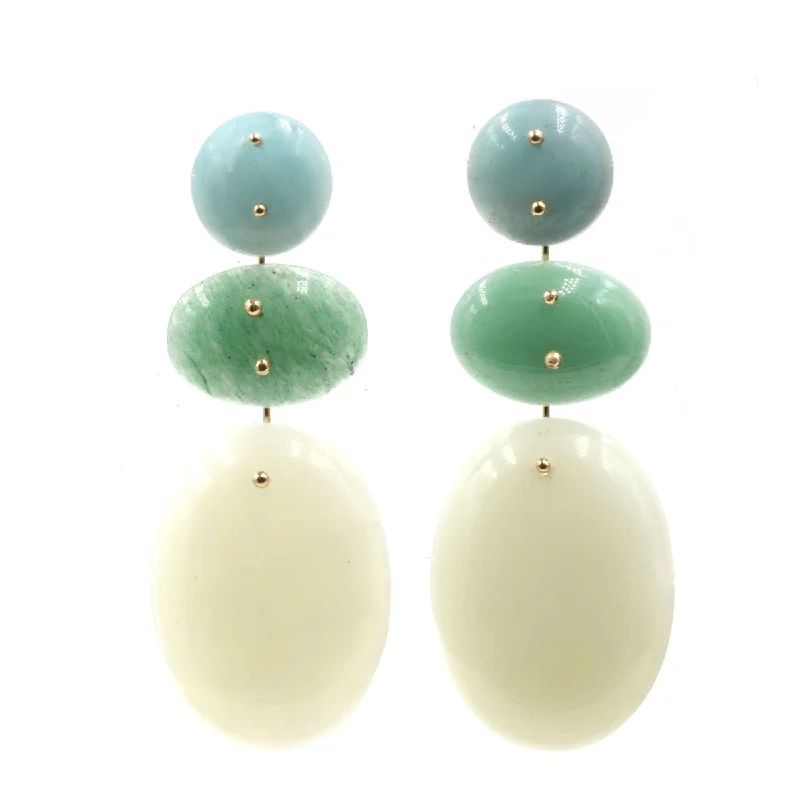 Women’s textured earrings-Mobile Earrings Amazonite, Aventurine, Jade