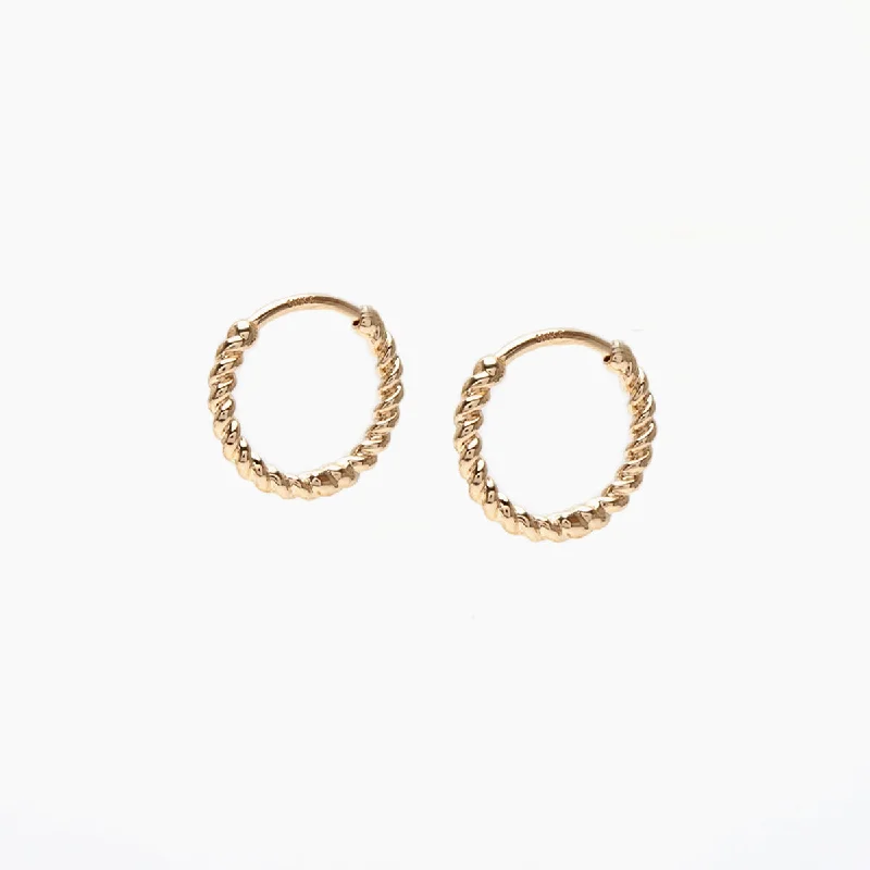 Women’s ear cuffs-Small Rope Hinged Hoop Earrings