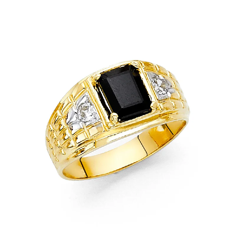 Women’s chunky rings-14KY CZ MENS RING