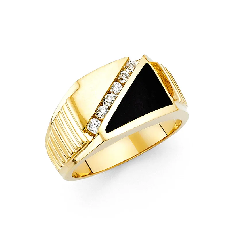 Women’s designer rings-14KY ONYX MENS RING