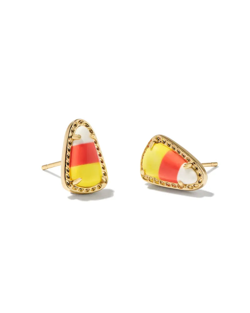 Women’s luxury earrings-Kendra Scott | Candy Corn Gold Stud Earrings in Candy Corn Magnesite