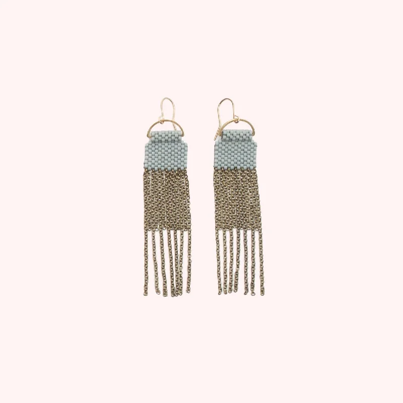 Women’s moonstone earrings-Curtain Earrings in Blue Grey